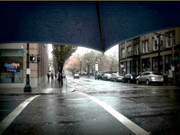 under the umbrella