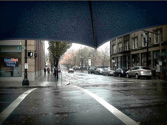 under the umbrella